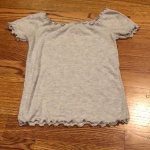 Brandy Melville Grey Ribbed Shirt
